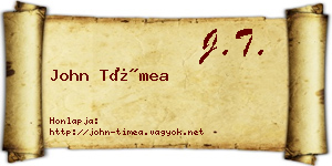 John Tímea névjegykártya